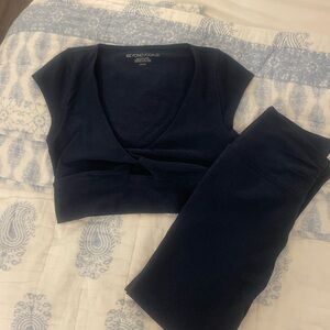Beyond Yoga Spacedye SET Navy Crop Top & Leggings